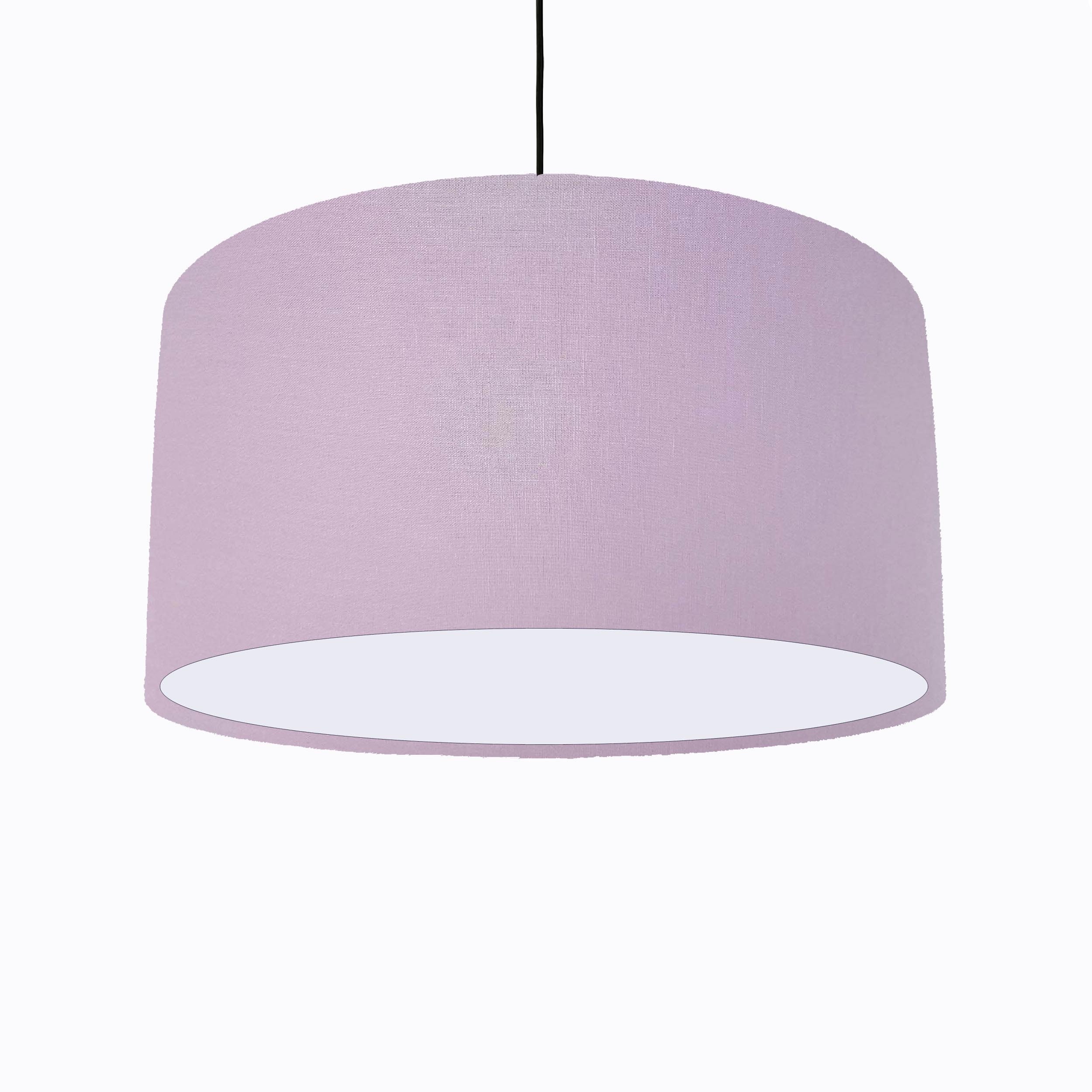 Lilac Lampshade in Cotton With White Lining Large Plain Etsy UK