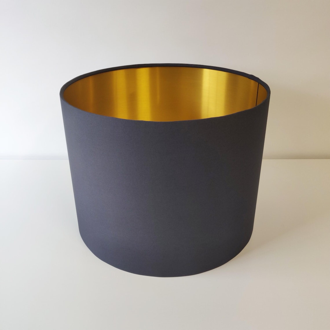 Dark Grey Lampshade in Cotton With Gold Lining Etsy Singapore
