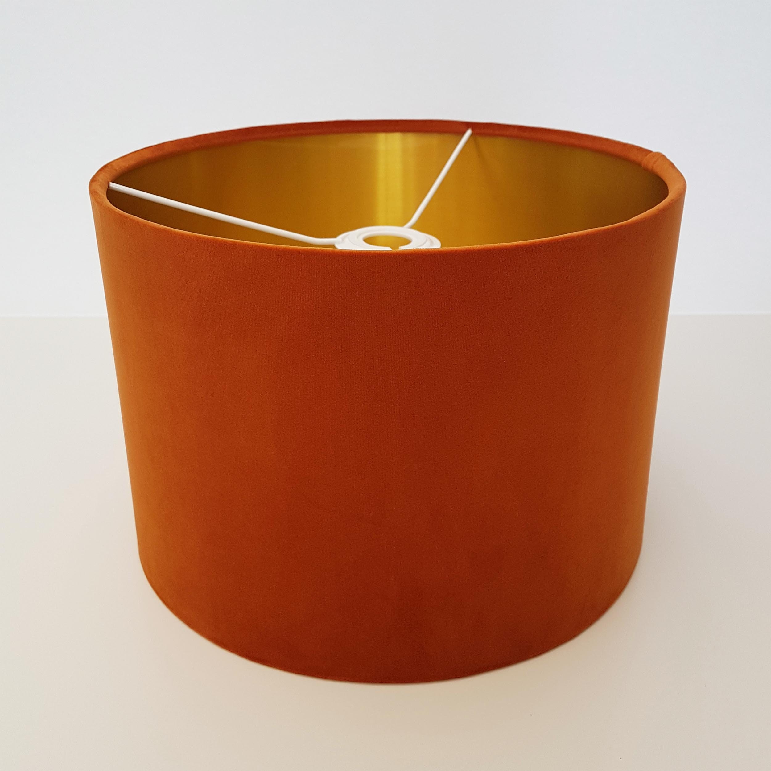 Burnt Orange Lampshade in Velvet with Gold Lining Etsy