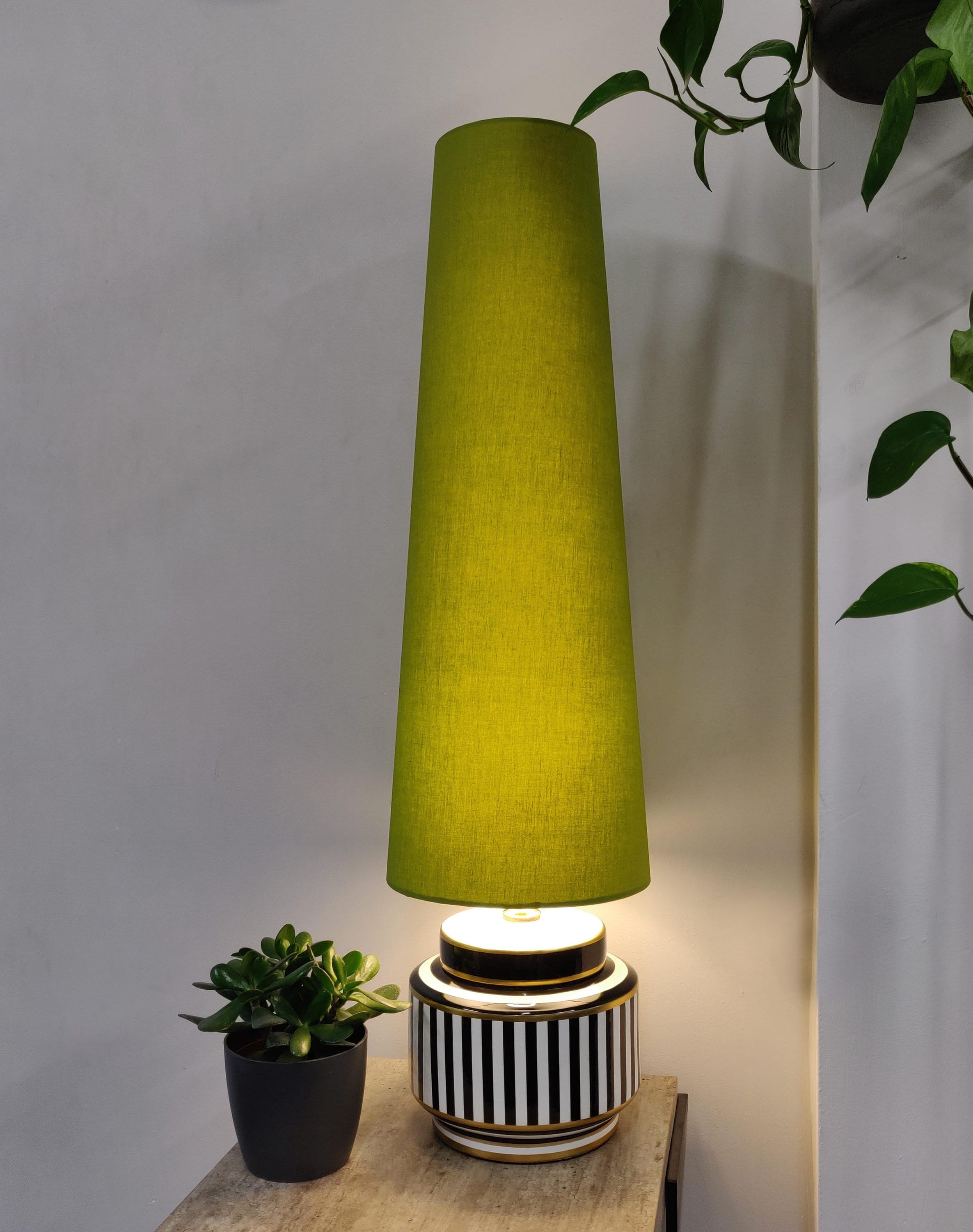 70cm Tall Olive Green Cotton Slim Cone Lampshade, Large Conical Fat Lamp  Shade -  Canada
