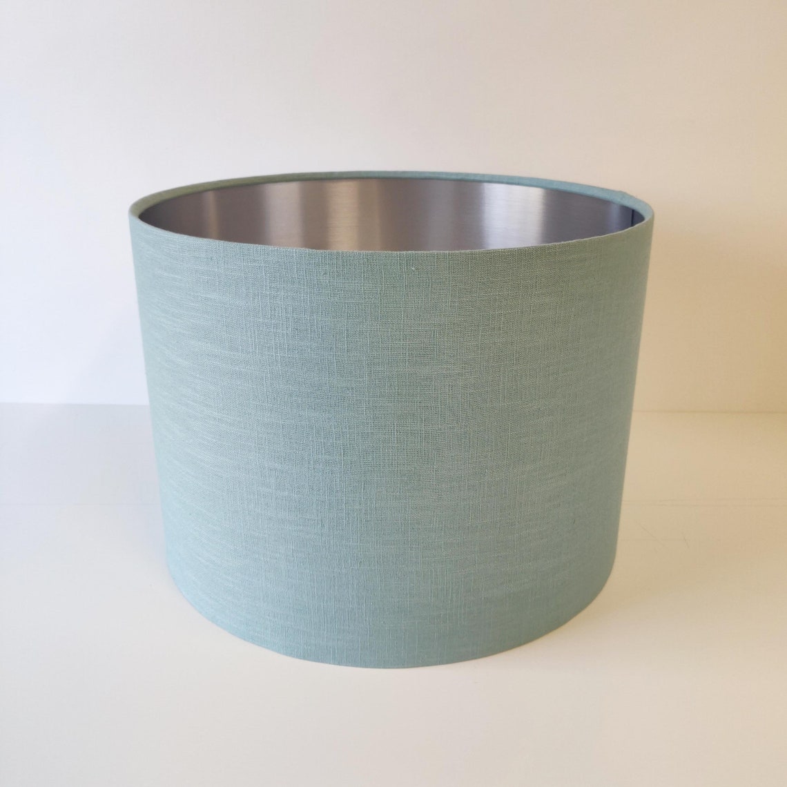 Duck Egg Blue Lampshade in Linen with Silver Lining Etsy