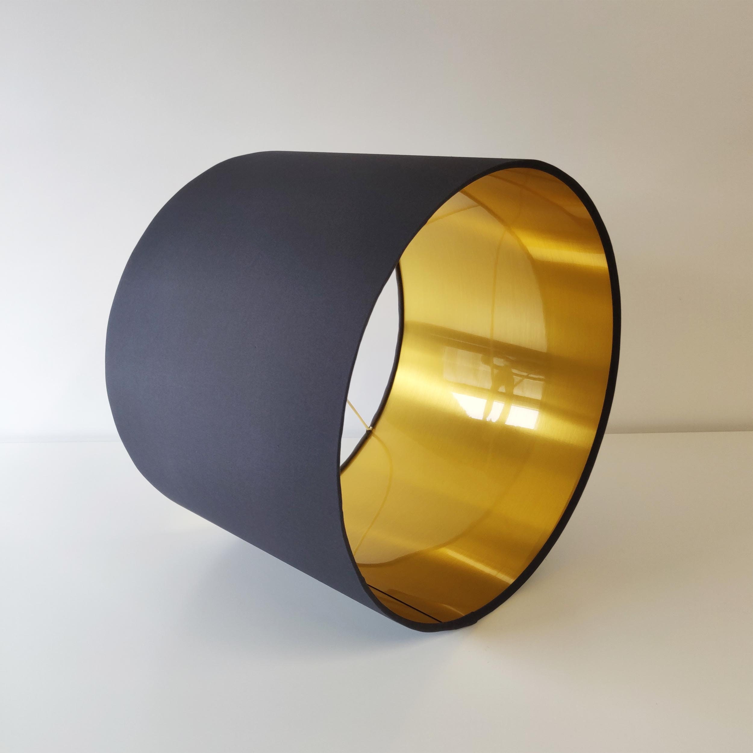 Dark Grey Lampshade in Cotton With Gold Lining Etsy Singapore