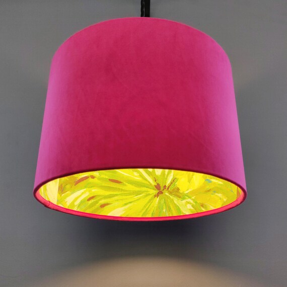 Hot pink sale velvet lampshade