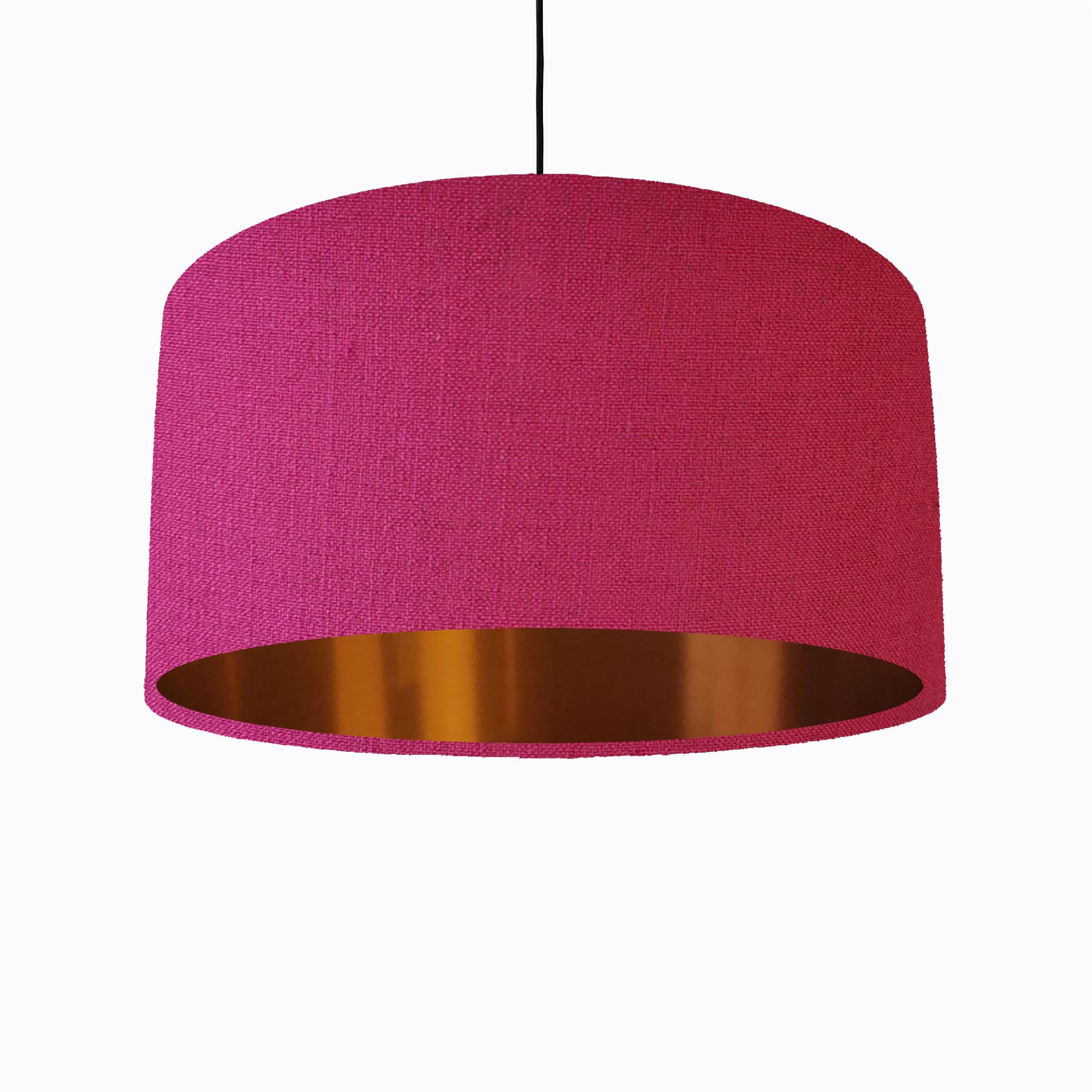 Pink Lampshade in Linen With Copper Lining Etsy Australia