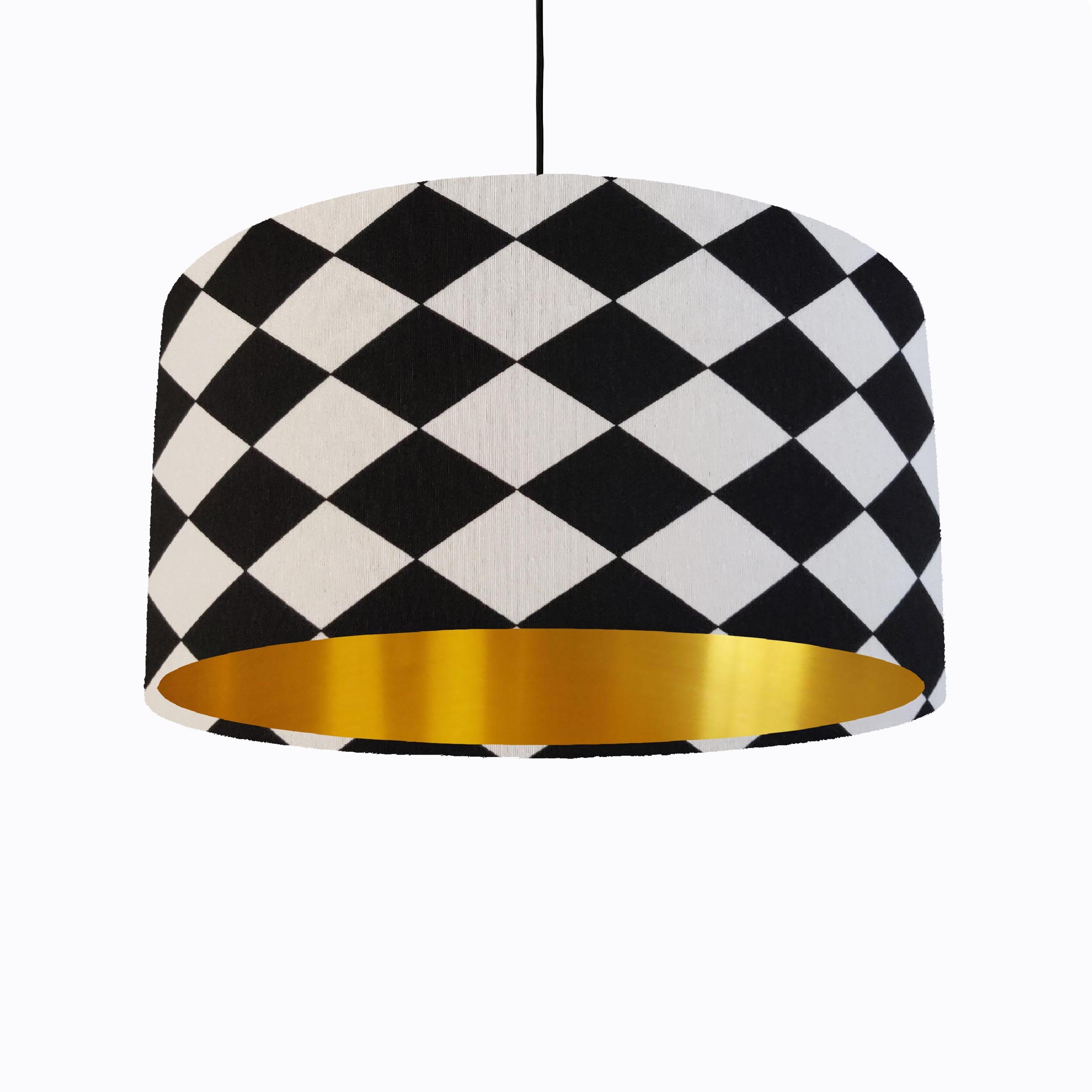Black and white top plaid lamp shade