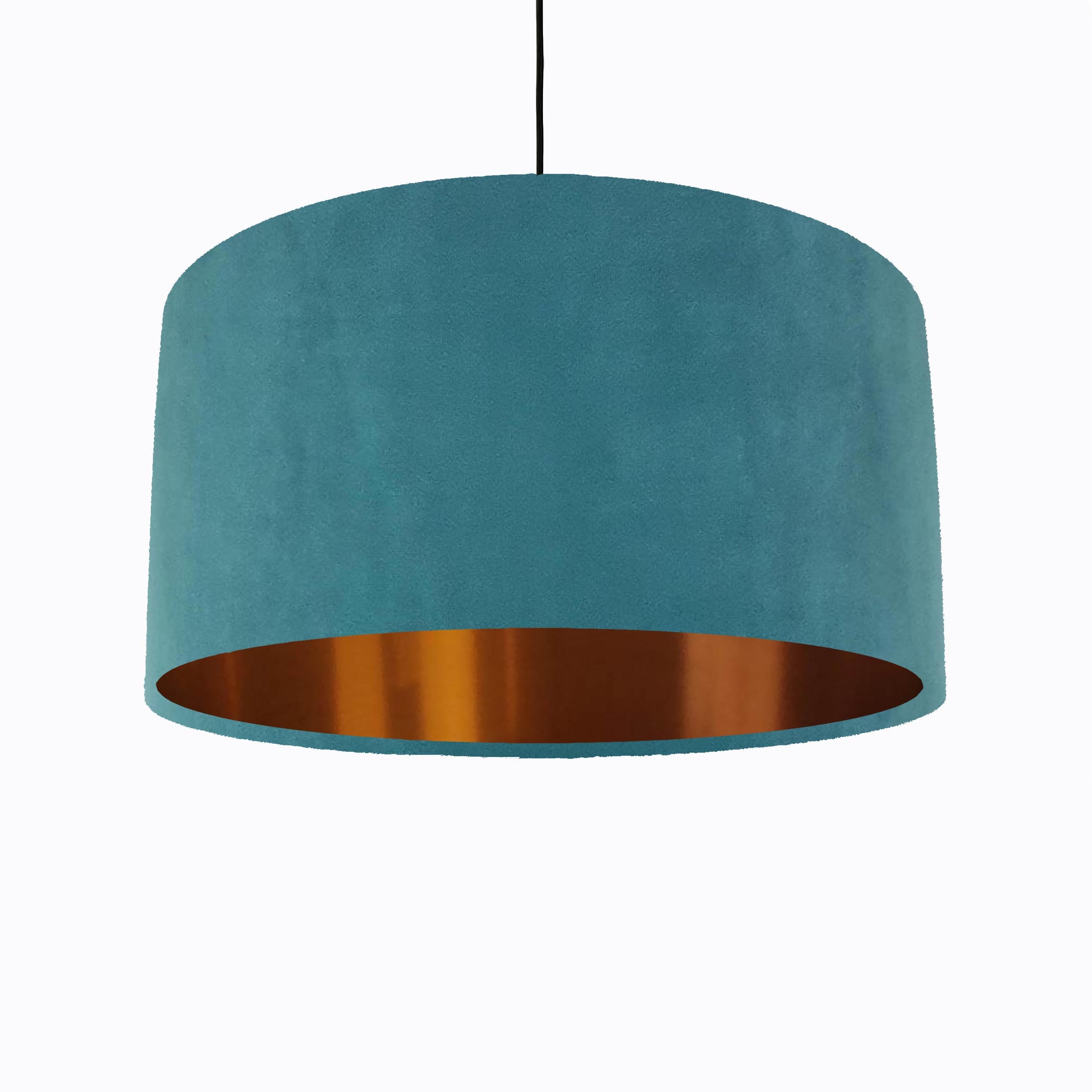 Teal Blue Lampshade in Velvet With Copper Lining Etsy Australia