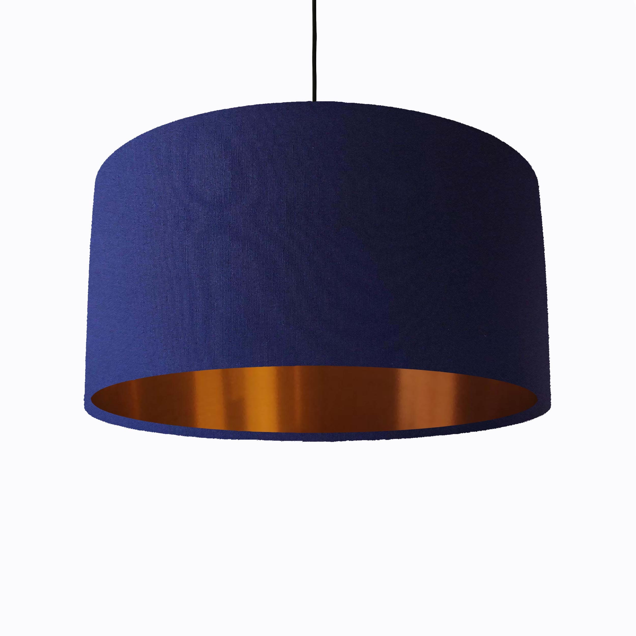 Navy Blue Lampshade in Cotton With Copper Lining Etsy Australia