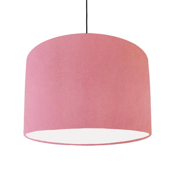 Light Pink Lampshade In Velvet With White Lining Light Pink Lampshade In Velvet With, Pink And White Lamp Shades