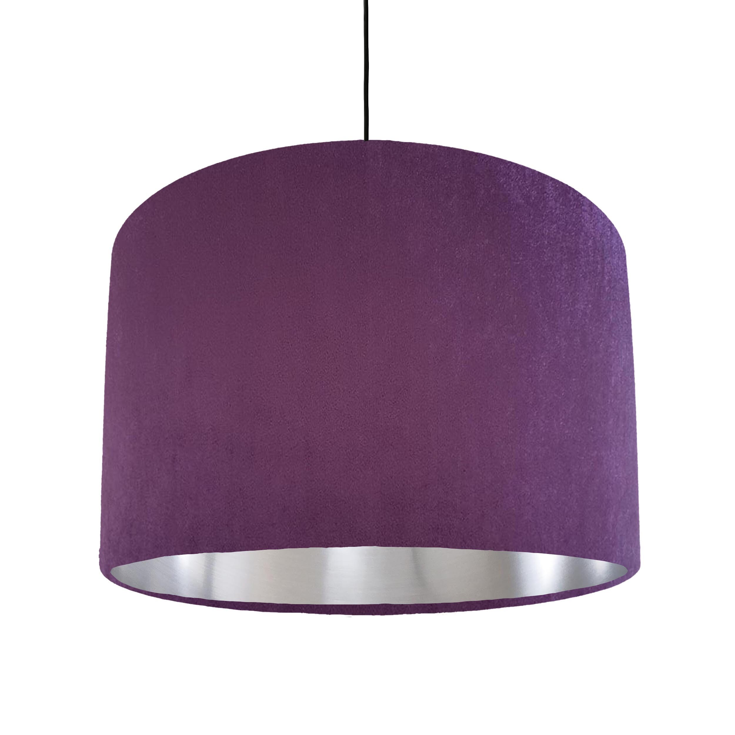Velvet Lampshade With Silver Lining - Drum/Oval For Ceiling Floor Or Table Lamp