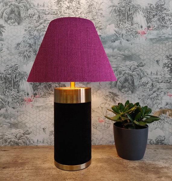 Plum Purple Empire Lampshade in Linen Conical Tapered Lamp Shade