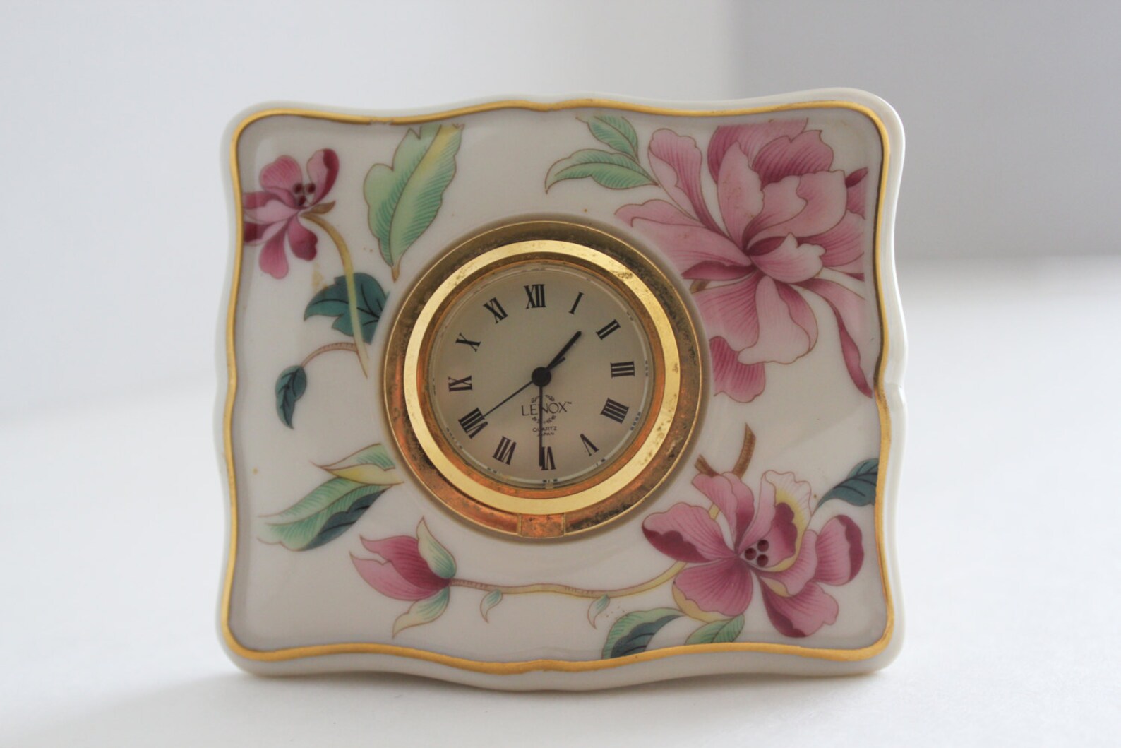 Vintage Lenox Floral Clock Etsy
