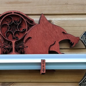 Soporte de madera para espada larga, LARP, COSPLAY, DISPLAY, stand recreación, medieval, vikingo, metal