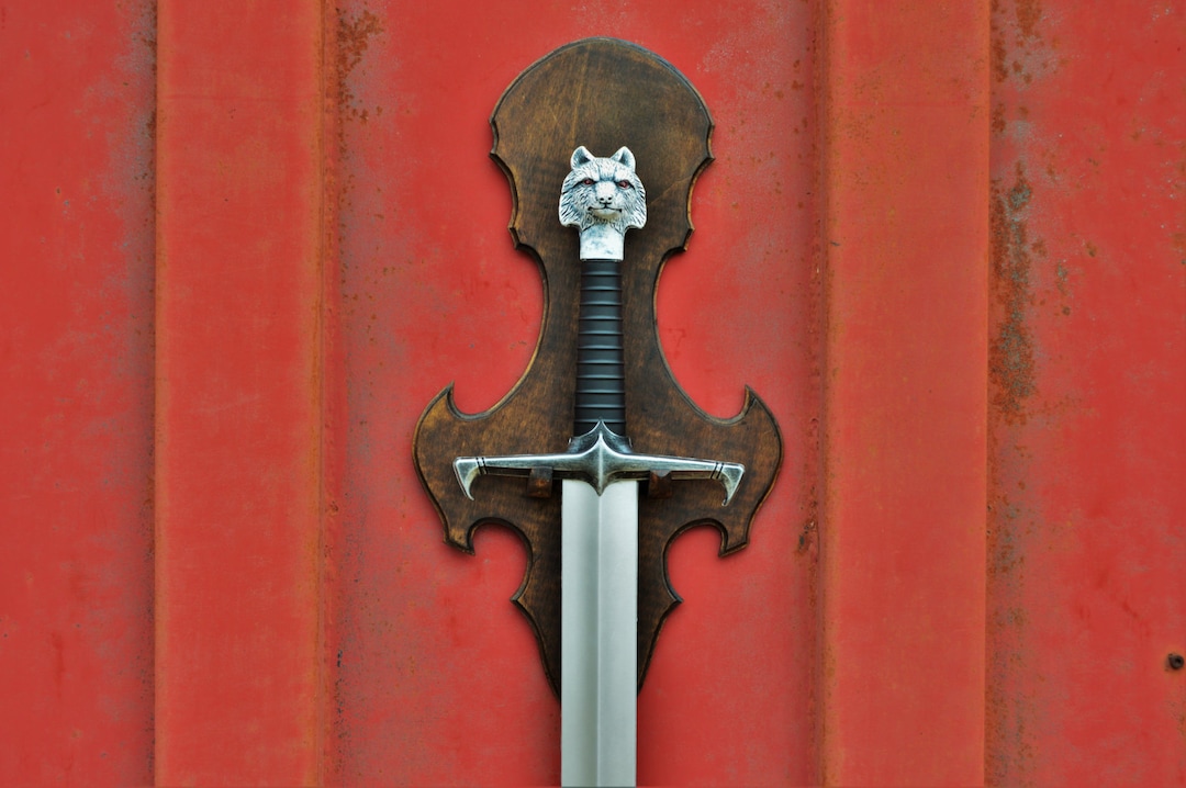 Sword Railing Sword Wall Mount – Medieval Sword Hanger Vertical Display – Wooden ...