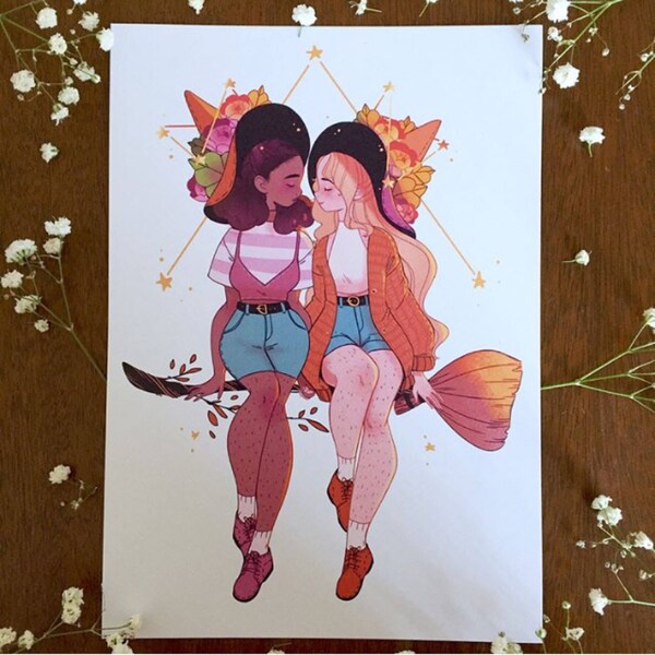 Queer witches - original illustration - art print