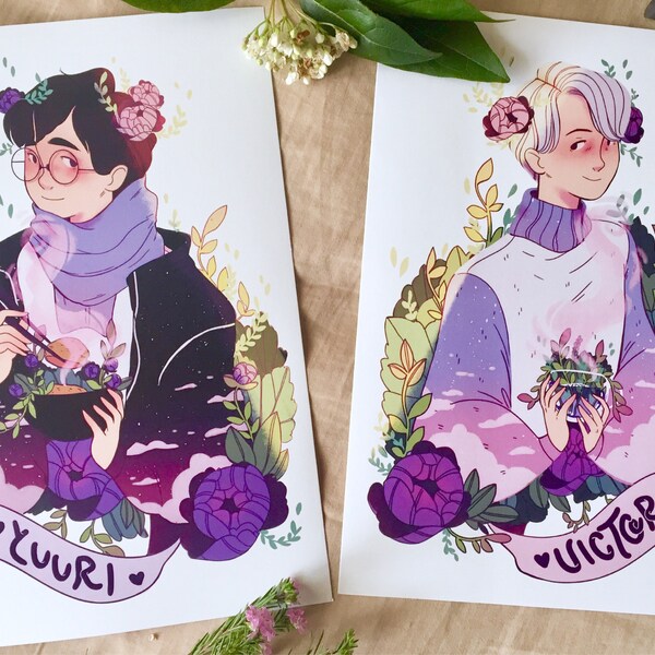 Yuuri & Victor print set - Yuuri on ice - art print