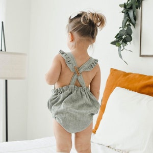 Children's Lace Front Romper Ruffle Straps Vintage Style Girl's Playsuit Kids Sleeveless One Piece Summer Outfit Cottage Core Clothing image 3