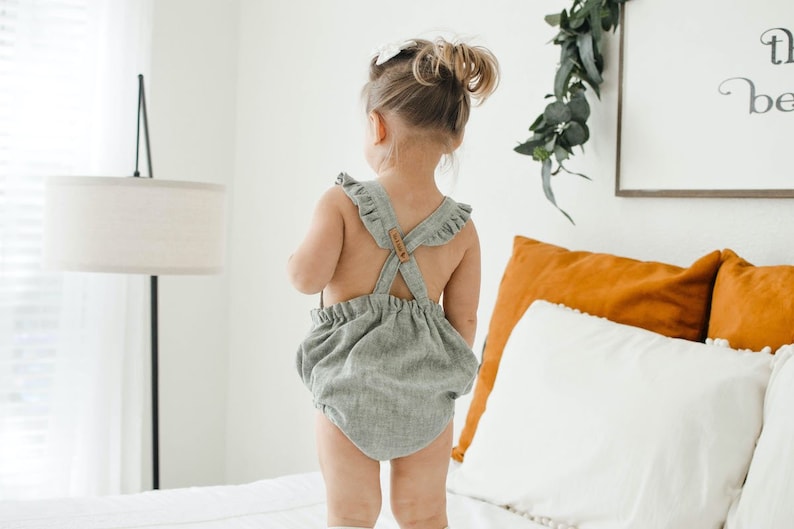 Children's Lace Front Romper Ruffle Straps Vintage Style Girl's Playsuit Kids Sleeveless One Piece Summer Outfit Cottage Core Clothing image 3