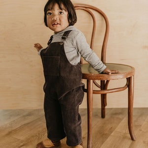 Children's Corduroy Overalls Kids Shorts or Pant Jumper Harem Style Romper Vintage Style Unisex Kids Clothing Family Photo Outfit image 5