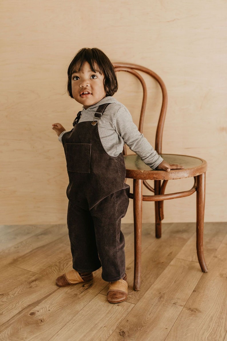 Children's Corduroy Overalls Kids Shorts or Pant Jumper Harem Style Romper Vintage Style Unisex Kids Clothing Family Photo Outfit image 5