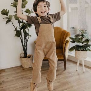 Children's Corduroy Overalls Kids Shorts or Pant Jumper Harem Style Romper Vintage Style Unisex Kids Clothing Family Photo Outfit image 7