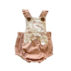 Children's Lace Front Romper Ruffle Straps Vintage Style Girl's Playsuit Kids Sleeveless One Piece Summer Outfit Cottage Core Clothing image 6