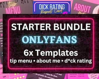 OnlyFans Starter Bundle, Tip-Menü, Über mich, Bewertung (6 bearbeitbare Canva-Vorlagen) (Digitaler Download)