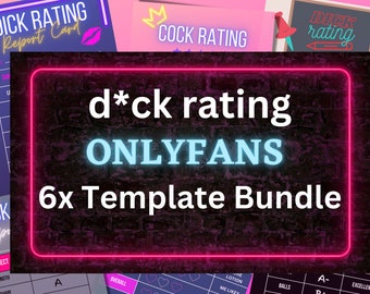 OnlyFans Dick Rating Bundle, Cock Report, Dick Report Card, OnlyFans Graphic Bundle, sechs bearbeitbare Canva-Vorlagen, OnlyFans-Vorlage, Fansly