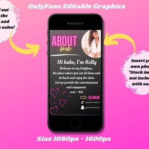 Onlyfans Tip Menu, Onlyfans Graphics Bundle, Six Editable Canva