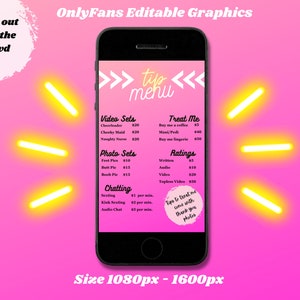 OnlyFans Tip Menu, OnlyFans Graphics, Edytowalne Szablony Canva, OnlyFans Menu Template, Tip Menu Template, OnlyFans Edytowalny Szablon, oF