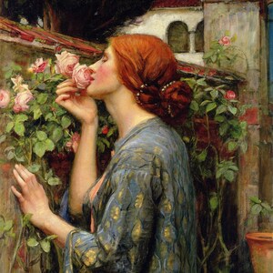John William Waterhouse - The Soul of the Rose (1903) Museum Quality Rolled Oil Painting Reproduction (D6040)