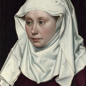Robert Campin - A Woman (c1435) Museum Quality Rolled Oil Painting Reproduction (D6040)