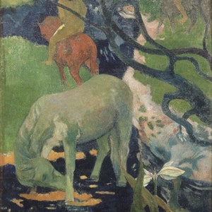 Paul Gauguin : The White Horse (1891) Rolled Oil Painting Museum Quality Reproduction (D6040)