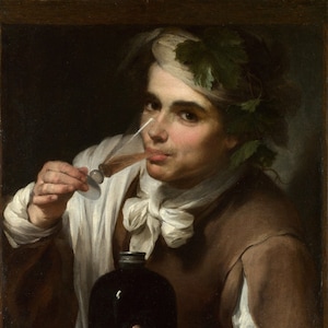Style of Bartolome Esteban Murillo - A Young Man Drinking (between 1700-1750) Museum Quality Rolled Oil Painting Reproduction (D6045)