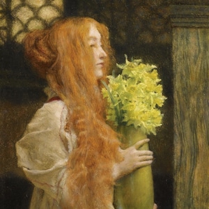 Lawrence Alma-Tadema -  Spring Flowers (1911) Museum Quality Rolled Oil Painting Reproduction (D6045)