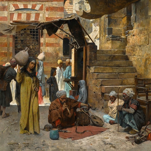 Charles Wilda - Un souk au Caire (1887) Musée De la reproduction de peinture à l’huile de qualité (D6045)