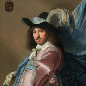 Johannes Verspronck - Andries Stilte as a Standard Bearer (1640) Museum Quality Rolled Oil Painting Reproduction (D6045)