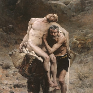 Aimé Morot - The Good Samaritan (1880) Museum Quality Rolled Oil Painting Reproduction (D6045)