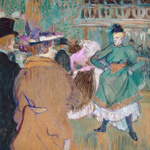 Henri de Toulouse-Lautrec - Quadrille at the Moulin Rouge (1892) Museum Quality Rolled Oil Painting Reproduction (D6045)