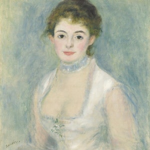 Pierre-Auguste Renoir - Portrait of Madame Henriot (c1876) Museum Quality Rolled Oil Painting Reproduction (D6045)