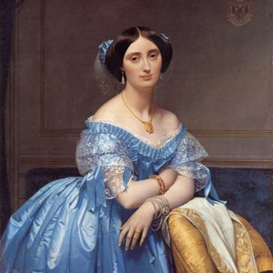 Joséphine-Éléonore-Marie-Pauline de Galard de Brassac de Béarn, reproduction de peinture laminé de qualité musée de la Princesse de Broglie (D6045)