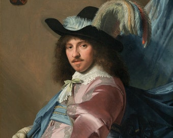 Johannes Verspronck - Andries Stilte as a Standard Bearer (1640) Museum Quality Rolled Oil Painting Reproduction (D6045)