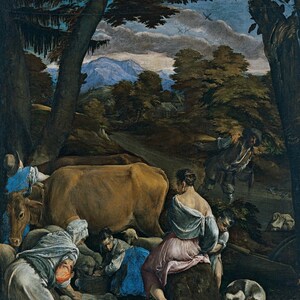 Jacopo Bassano  - The Parable of the Sower (c.1560) Hand Painted Museum Quality Rolled Oil Painting Reproduction (D6050)