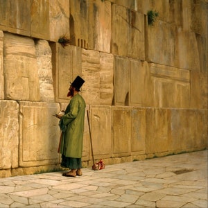 Jean-Léon Gérôme - The Wailing Wall (1880) Hand Painted Museum Quality Rolled Oil Painting Reproduction (D6050)