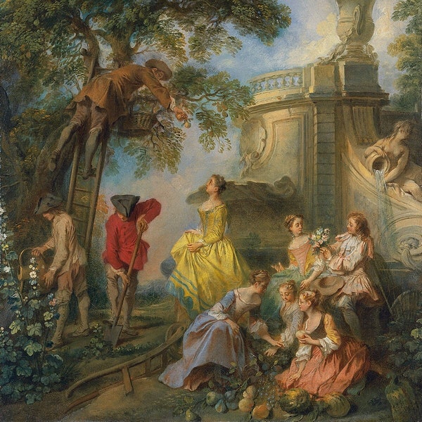 Nicolas Lancret - La Terre (c.1730) Peint à la main Musée Qualité Peinture à l’huile Reproduction (D6050)