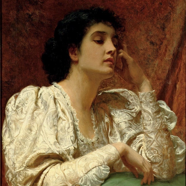 Charles Edward Perugini - Mais, oh, pour le toucher d’une main disparue...  (1900) Peinture à l’huile de qualité musée peint à la main Reproduction (D6050)