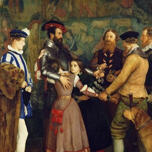 John Everett Millais - The Ransom (1860-62) Hand Painted Museum Quality Rolled Oil Painting Reproduction (D6050)