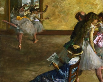 エドガー・ドガ「ダンス教室」1874年、メトロポリタン美術館、高品質の