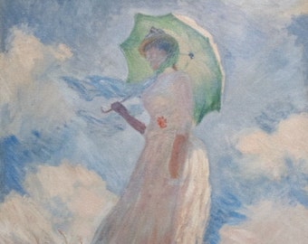 クロード・モネ（1840-1926年）日傘の女［左向き］模写画 作品詳細 | 日傘を持つ女（左向き）戸外の人物習作 | イメージ