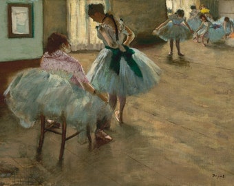 エドガー・ドガ「ダンス教室」1874年、高品質手描き油絵複製、オルセー
