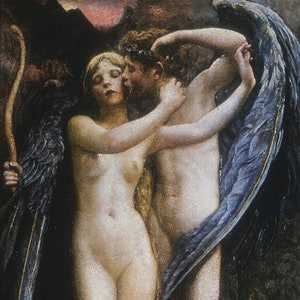 Annie Swynnerton - Cupid and Psyche (1891) Museum Quality Rolled Oil Painting Reproduction (D6035)